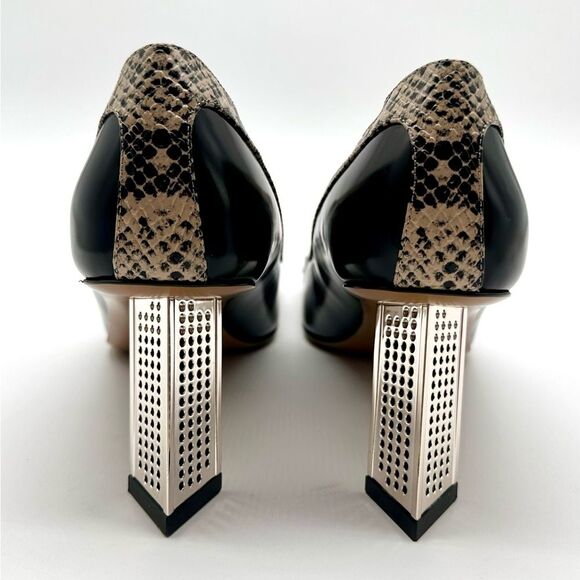 Gucci Spice Lux Python Avana Black and Silver Spiked Metal Heel Pumps EU 39 US9 - Picture 5 of 14